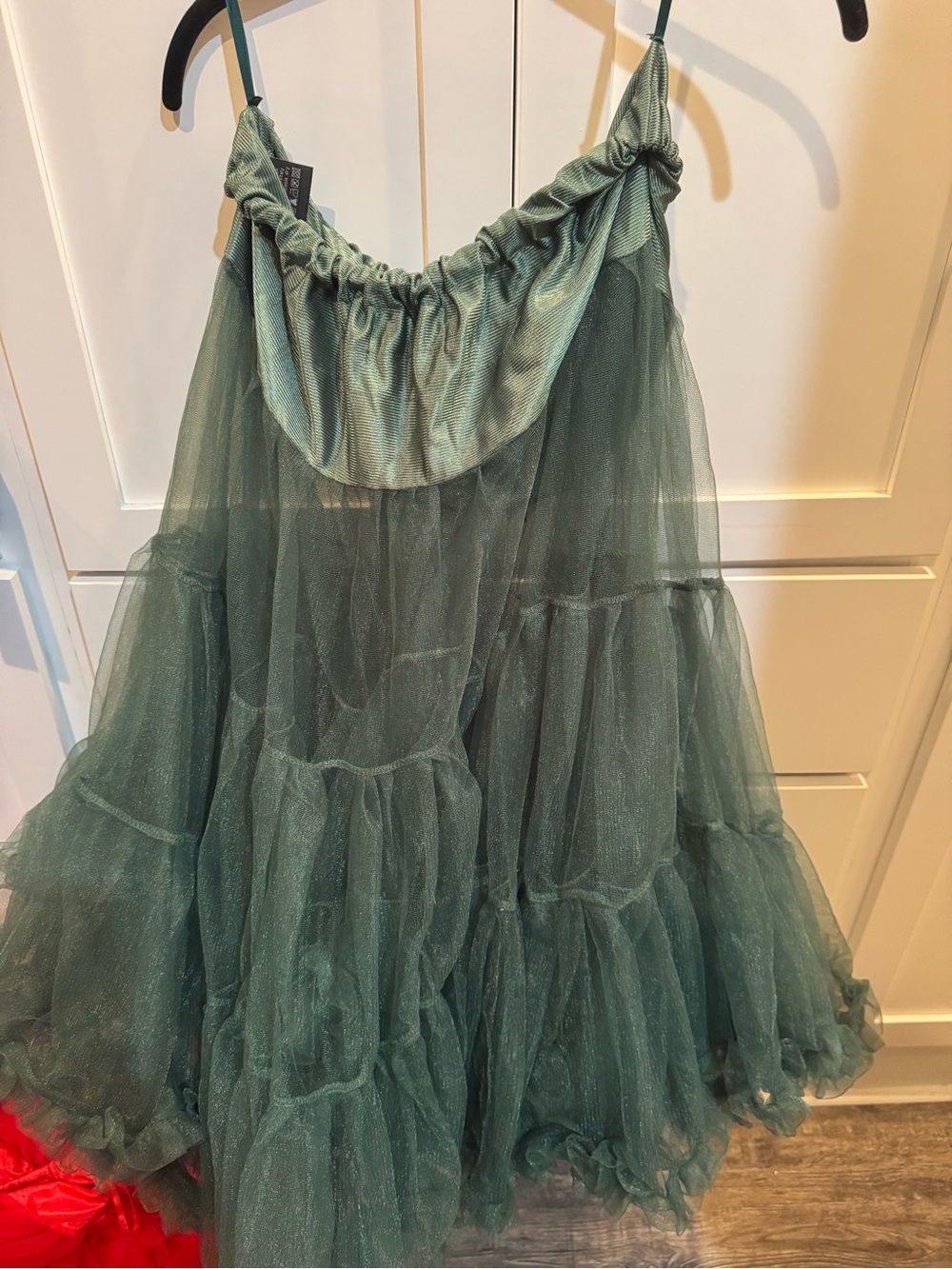 Ash Dusty Green Tiered Tulle A-Line Skirt